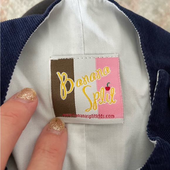 Navy Christmas Smocked Overalls - Picture 4 of 5